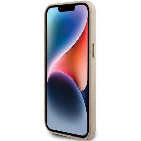 Etui Guess Glitter Glossy Script do iPhone 15 Pro Max - złote