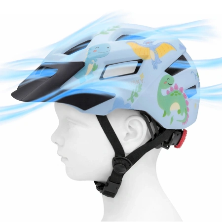 Kask rowerowy dziecięcy MTB Wozinsky z odpinanym daszkiem 48-52 cm - jasnoniebieski