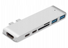 Hub do laptopa Co2, Adapter 7w1 do Apple, do MacBook Pro , do Air Retina, USB-C, HDMI, Karta pamięci SD, Micro SD, 1 x HD, srebrny