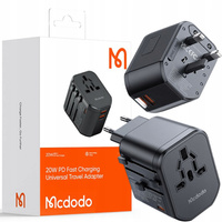 MCDODO SZYBKA ŁADOWARKA ADAPTER PRZEJŚCIÓWKA ANGIELSKA WTYCZKA USA UK EU US