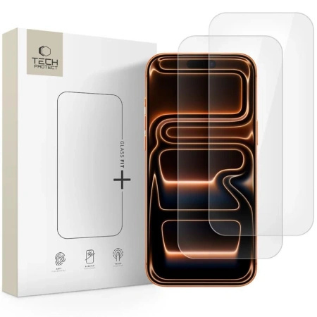 TECH-PROTECT SZKŁO HARTOWANE GLASS FIT+ 2-PACK DO IPHONE 16 PRO 17 17 PRO