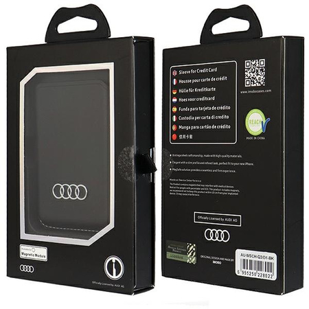 AUDI ETUI DO MAGSAFE IPHONE 15 14 13 12 WALLET Z MIEJSCEM NA KARTY SKÓRZANE