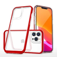 HURTEL ETUI POKROWIEC SILIKONOWY DO IPHONE 14 PRO MAX Z RAMKĄ CLEAR 3IN1