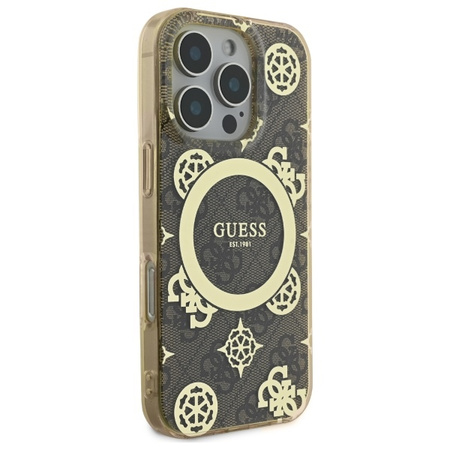 GUESS ETUI HARDCASE DO IPHONE 16 PRO MAX DO MAGSAFE PEONY KWIATY TŁO 4G