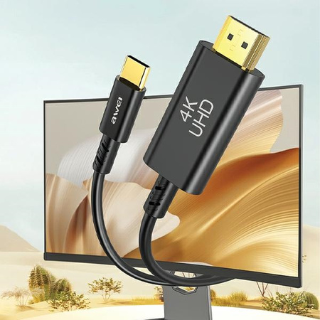AWEI KABEL USB-C DO HDMI DO TELEVIZORA MONITORA 4K 30HZ Z PRZESYŁEM AUDIO