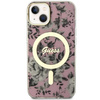 Etui Guess GUHMP14MHCFWSP na iPhone 14 Plus 6.7" - różowe Flower MagSafe