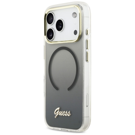 Etui Guess IML Gradient Script Metal     MagSafe do iPhone 17 Pro Max czarny