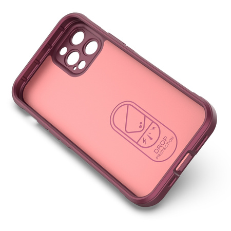 Magic Shield Case etui do iPhone 12 Pro elastyczny pancerny pokrowiec burgundowy
