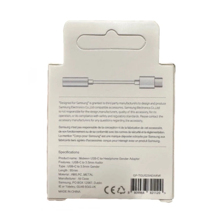 SAMSUNG ADAPTER DAC USB-C DO MINI JACK 3.5MM DO TELEFONÓW I TABLETÓW AUDIO