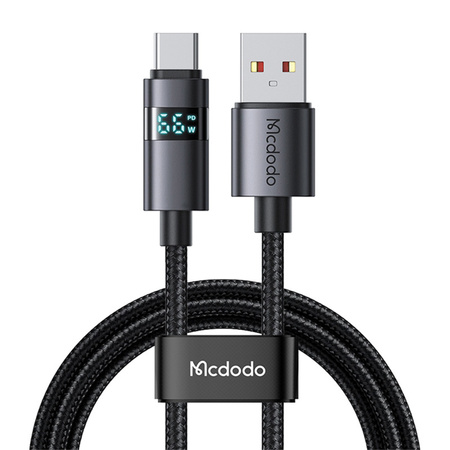 MCDODO KABEL Z WYŚWIETLACZEM USB-C SZYBKIE ŁADOWANIE USB TYP C 5A 66W 1M
