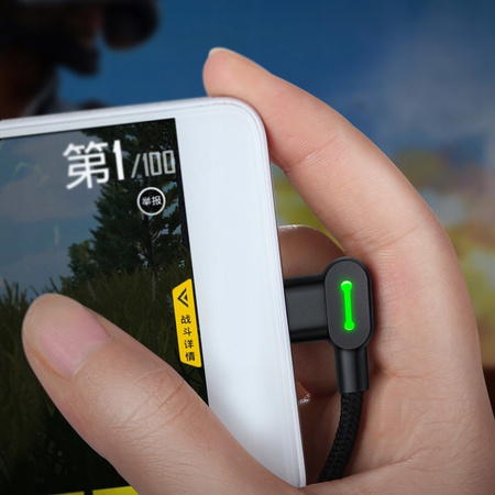 MCDODO KABEL KĄTOWY 90° MICRO USB SZYBKIE ŁADOWANIE DWUSTRONNY QC 3 LED 1M