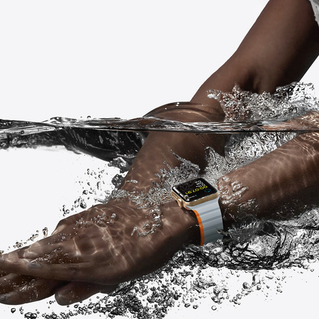 Magnetyczny pasek Apple Watch SE, 8, 7, 6, 5, 4, 3, 2, 1 (41, 40, 38 mm) Dux Ducis Strap (LD Version) - szaro-pomarańczowy