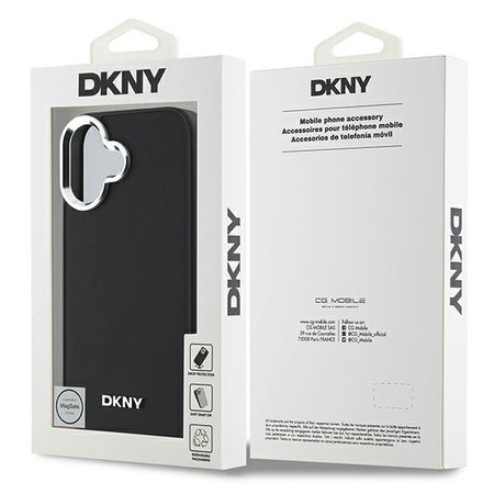 DKNY ETUI DO IPHONE 16 6.1 DO MAGSAFE HARDCASE PLAIN SILVER LOGO METAL