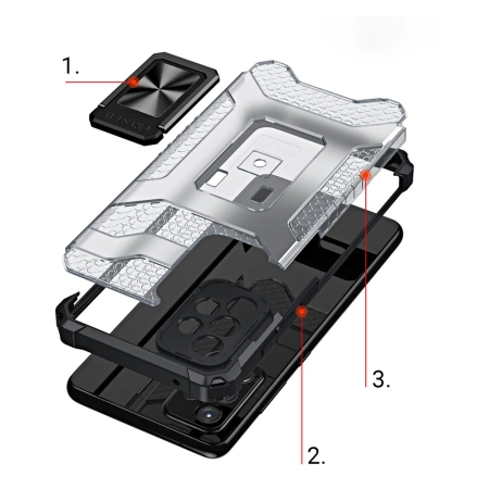 HURTEL ETUI CASE HYBRYDOWE DO SAMSUNG GALAXY A72 4G Z UCHWYTEM MAGNETYCZNYM