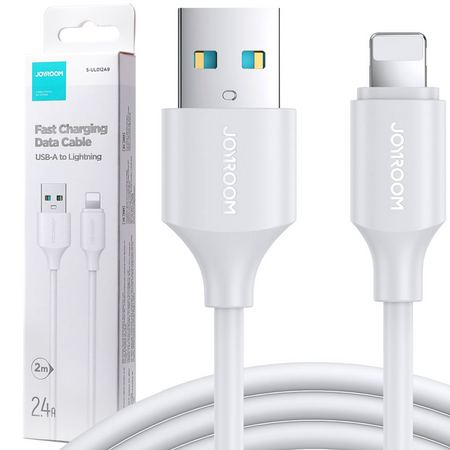 Joyroom kabel do ładowania / transmisji danych USB - Lightning 2.4A 2m biały (S-UL012A9)