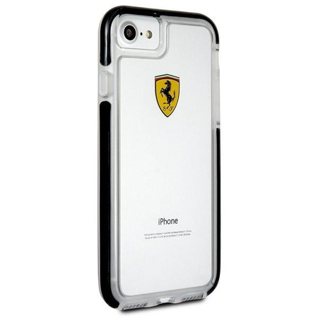 Etui Ferrari Shockproof na iPhone 7 / 8 / SE 2020 / SE 2022 - przezroczysto-czarne