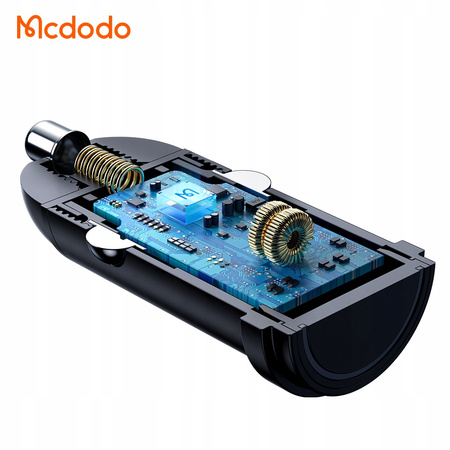 MCDODO SZYBKA ŁADOWARKA SAMOCHODOWA DO TELEFONU USB-C LED + KABEL USB-C 1M