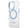 Guess GUHMP13LHTRMB iPhone 13 Pro / 13 6,1" niebieski/blue hard case Metal Outline Magsafe