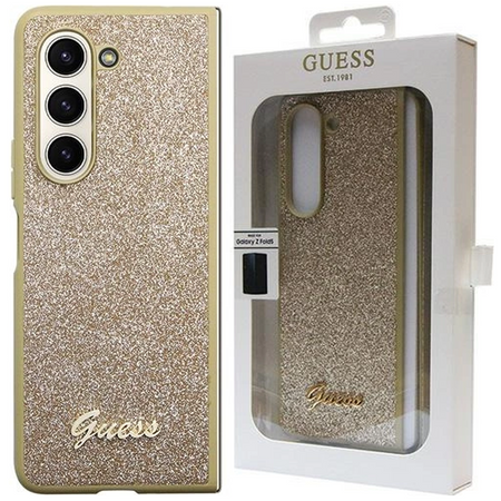Etui Guess Glitter Script na Samsung Galaxy Z Fold 5 - złote