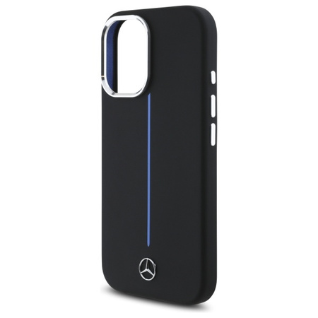 MERCEDES ETUI DO IPHONE 16 6.1 HARDCASE SILIKONOWE DO MAGSAFE BLUE STRIPE