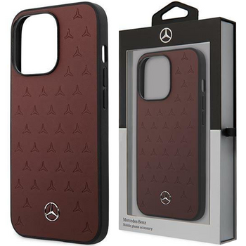 Mercedes MEHCP13SPSQRE iPhone 13 mini 5,4" czerwony/red hardcase Leather Stars Pattern