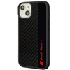 Etui Audi Carbon Fiber Stripe na iPhone 14 - czarne AUS-TPUPCIP14-R8/D1-BK
