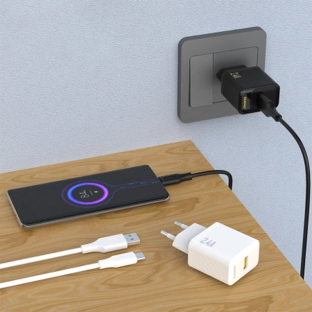 DUDAO ŁADOWARKA SIECIOWA A23 2.4A USB-A DO TELEFONÓW TABLETÓW Z PORTEM USB