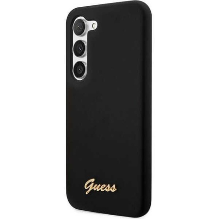 Etui Guess GUHCS23SSLSMK S23 S911 - czarne Silicone Vintage Gold Logo