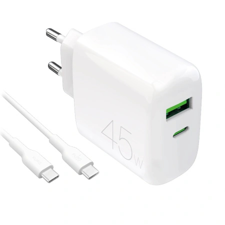 PURO ŁADOWARKA SIECIOWA USB-C USB-A DO LAPTOP TELEFON TABLET 45W POWER