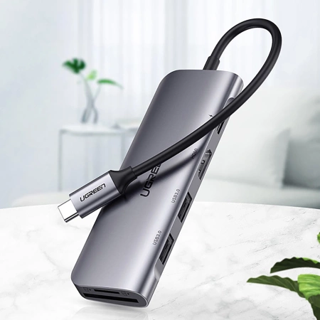 UGREEN ADAPTER 6W1 USB-C HDMI 2X USB-A 3.0 DO MACBOOKA IPHONE CZYTNIK SD TF