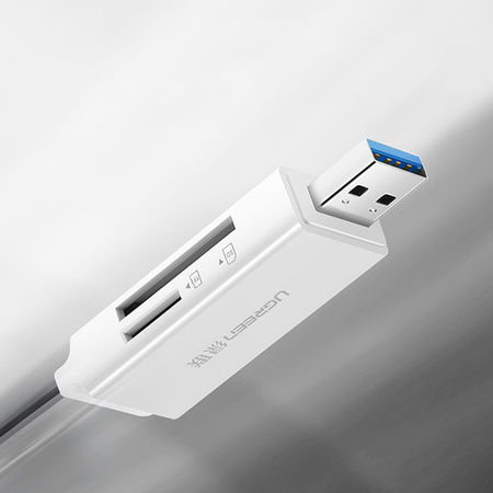 Ugreen przenośny czytnik kart TF/SD pod USB 3.0 biały (CM104)