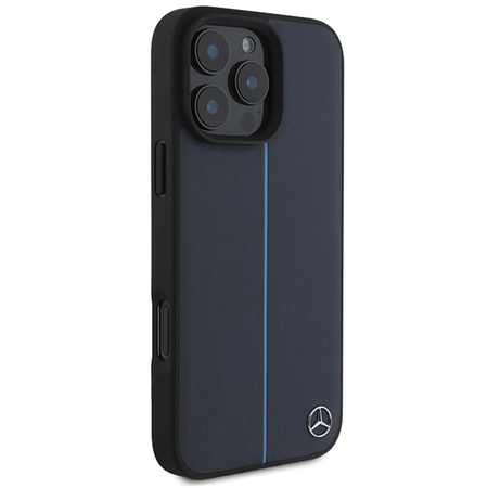MERCEDES ETUI HARDCASE DO IPHONE 16 PRO MAX DO MAGSAFE MB BLUE LINE LEATHER