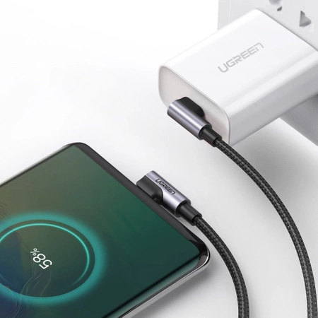 Kabel Ugreen US323 USB-C (kątowy) / USB-C (kątowy) 2m - czarny