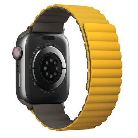 UNIQ pasek Revix Apple Watch Series1/2/3/4/5/6/7/8/9/SE/SE2/Ultra/Ultra 2 42/44/45/49mm. Reversible Magnetic musztardowy-khaki/mustard-khaki