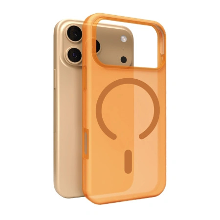 Etui silikonowe Puro Daylight kompatybilne z Magsafe na iPhone 17 Pro Max - półprzezroczyste pomarańczowe
