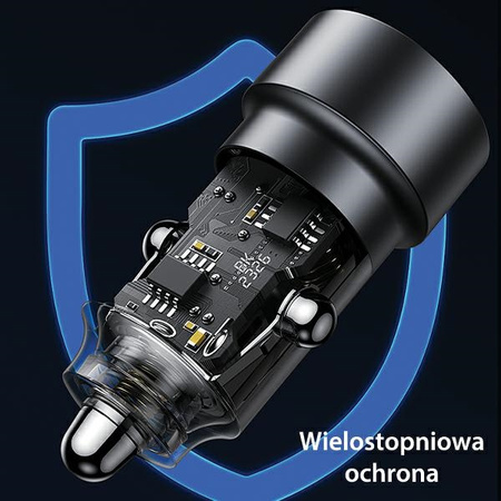 USAMS ŁADOWARKA SAMOCHODOWA C39 60W USB-C DO SAMOCHODÓW Z ŁADOWANIEM SZYBKO