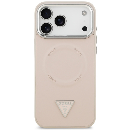 Etui Guess Triangle Logo MagSafe do      iPhone 17 Pro Max różowy