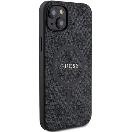 Etui Guess 4G Collection Leather Metal Logo MagSafe na iPhone 15 / 14 / 13 - czarne