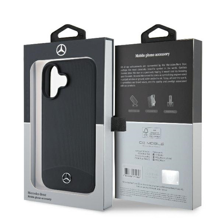 MERCEDES ETUI CASE HARDCASE POKROWIEC DO IPHONE 16 SKÓRA TEKSTUROWA