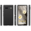 Carbon Case etui Google Pixel 7a elastyczny silikonowy karbonowy pokrowiec czarne