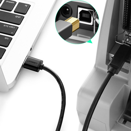 Ugreen kabel przewód do drukarki USB-A - USB-B 5Gb/s 2m czarny (US210)