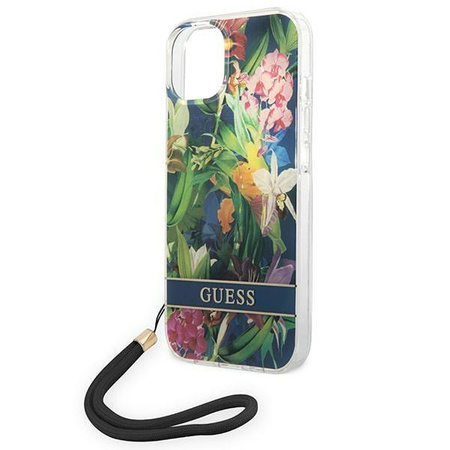Guess GUOHCP14SHFLSB iPhone 14 6,1" niebieski/blue hardcase Flower Strap