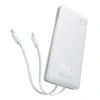 Powerbank Baseus Airpow Lite 10000mAh 22,5W z wbudowanymi kablami USB-C i Lightning - biały