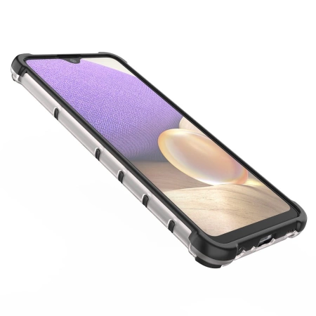 HURTEL PANCERNE ETUI DO SAMSUNG GALAXY A03S Z RAMKĄ ŻELOWĄ SYSTEM HONEYCOMB