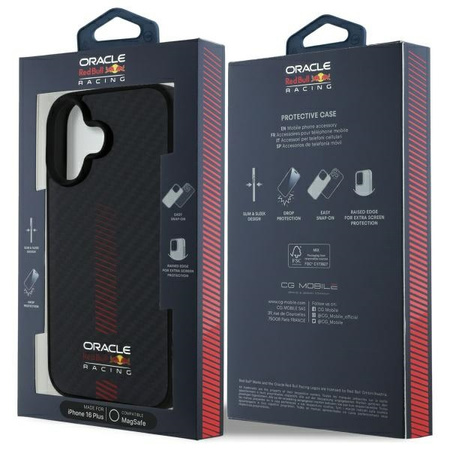 Red Bull RBHMP16M24CFGSMK iPhone 16 Plus 6.7 hardcase czarny/black Carbon Fiber Power Bar MagSafe