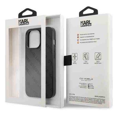 KARL LAGERFELD POKROWIEC HARDCASE DO IPHONE 13 13PRO 6,1 CZARNY PERFOROWANY