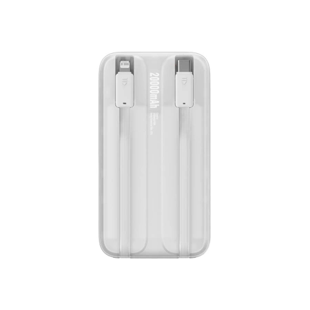 Powerbank Baseus Comet Series z wyświetlaczem 20000mAh 22.5W - biały + kabel USB-A / USB-C