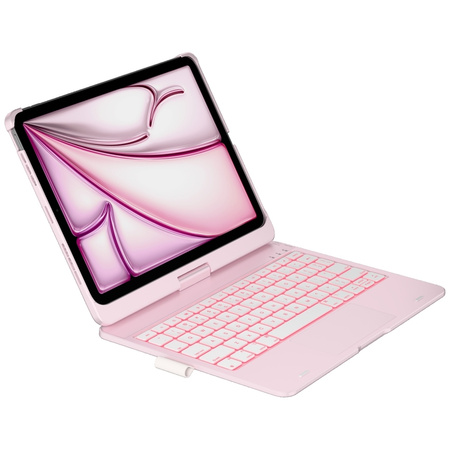 Etui Typecase Flexbook Touch             z klawiaturą do iPad Air 11" 2024/2025 jasno różowy