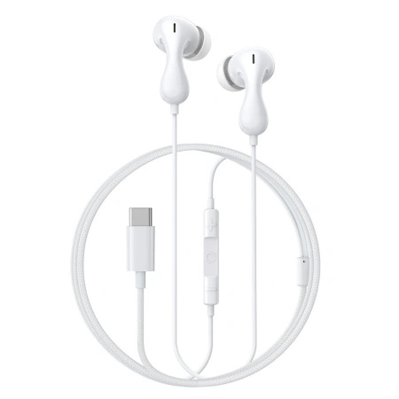 Słuchawki Baseus Encok CZ20 dokanałowe przewodowe USB-C - białe