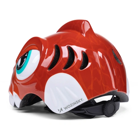 Kask rowerowy dziecięcy Wozinsky motyw dinozaur 52-56 cm - czerwony